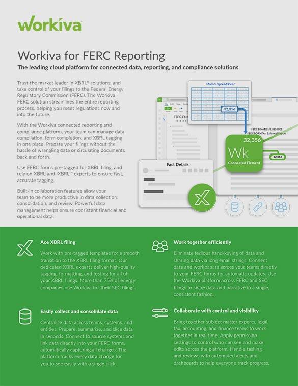 FERC Reporting Datasheet