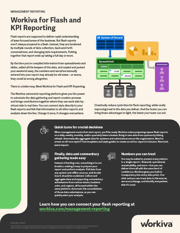 Workiva for Flash and KPI Reporting Datasheet