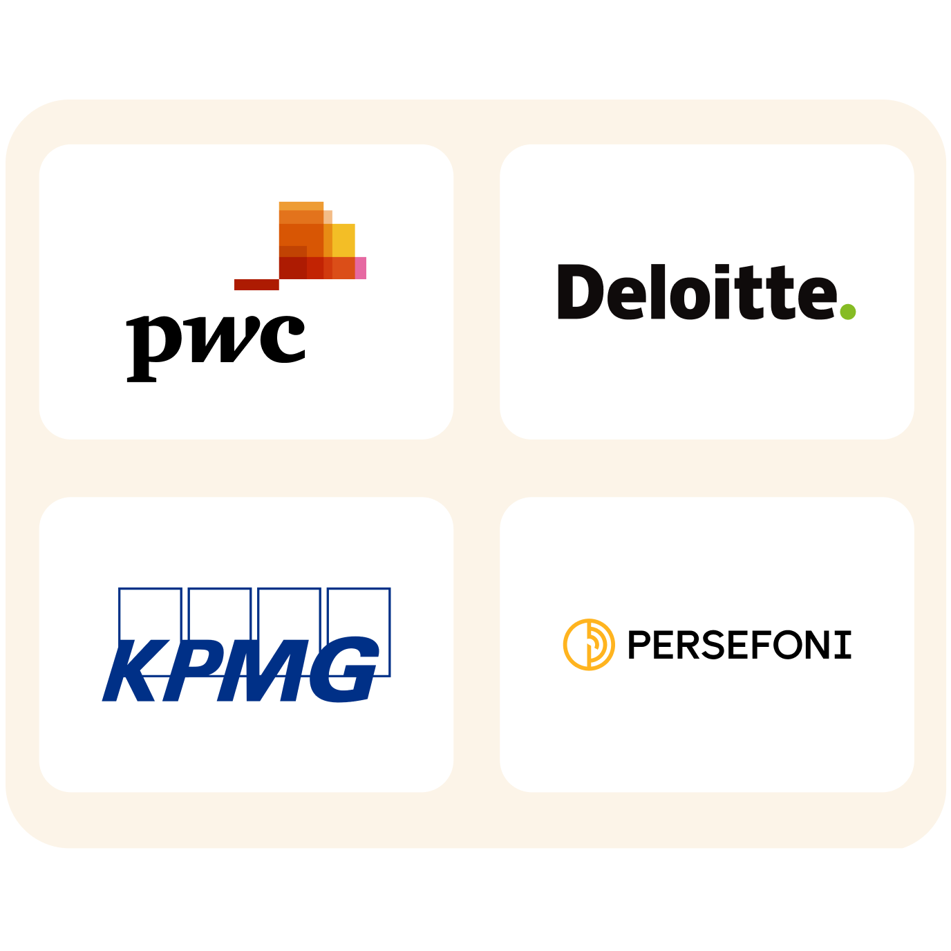 Grid of ESG parter logos featuring PwC, Deloitte, KPMG, Persefoni