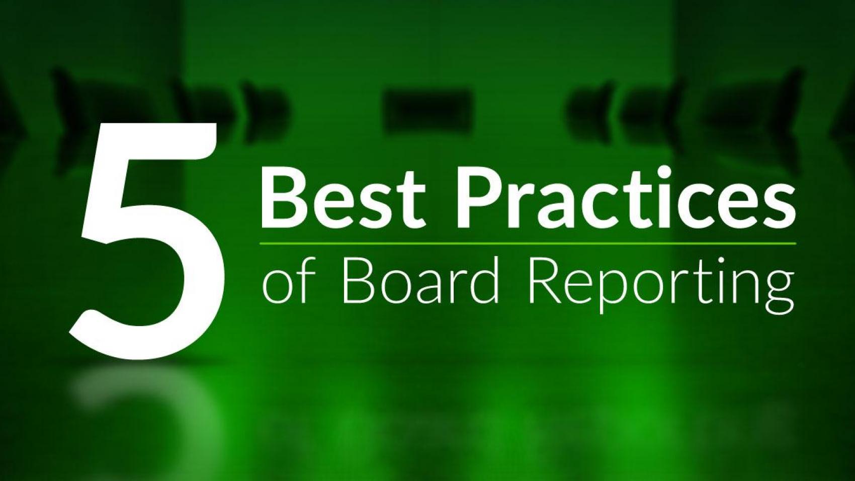 5 best practices of boarding reporting
