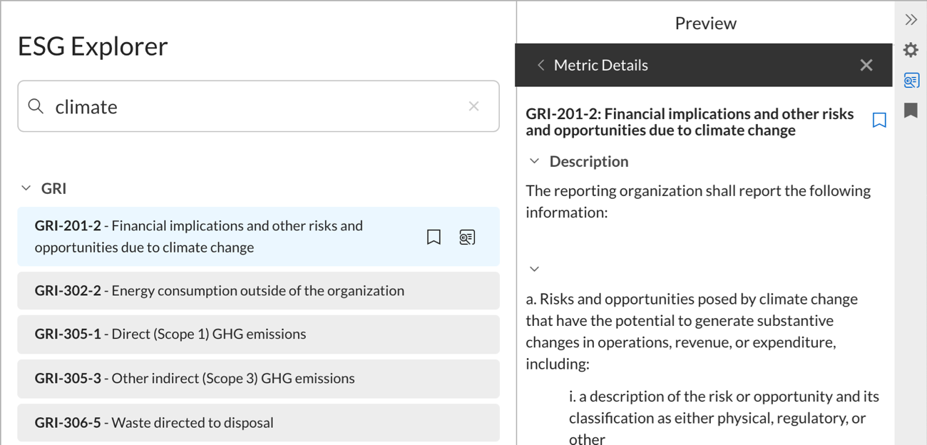 ESG explorer disclosure details 