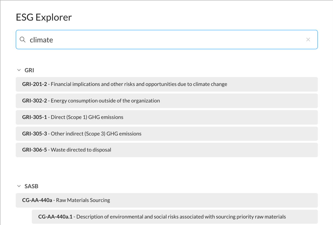 ESG explorer search 