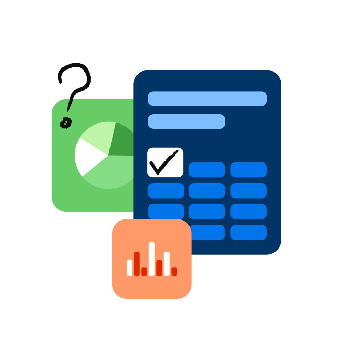 What is ESG Reporting? Blue, green, and Salmon colorful iconography set representing ESG data and reporting